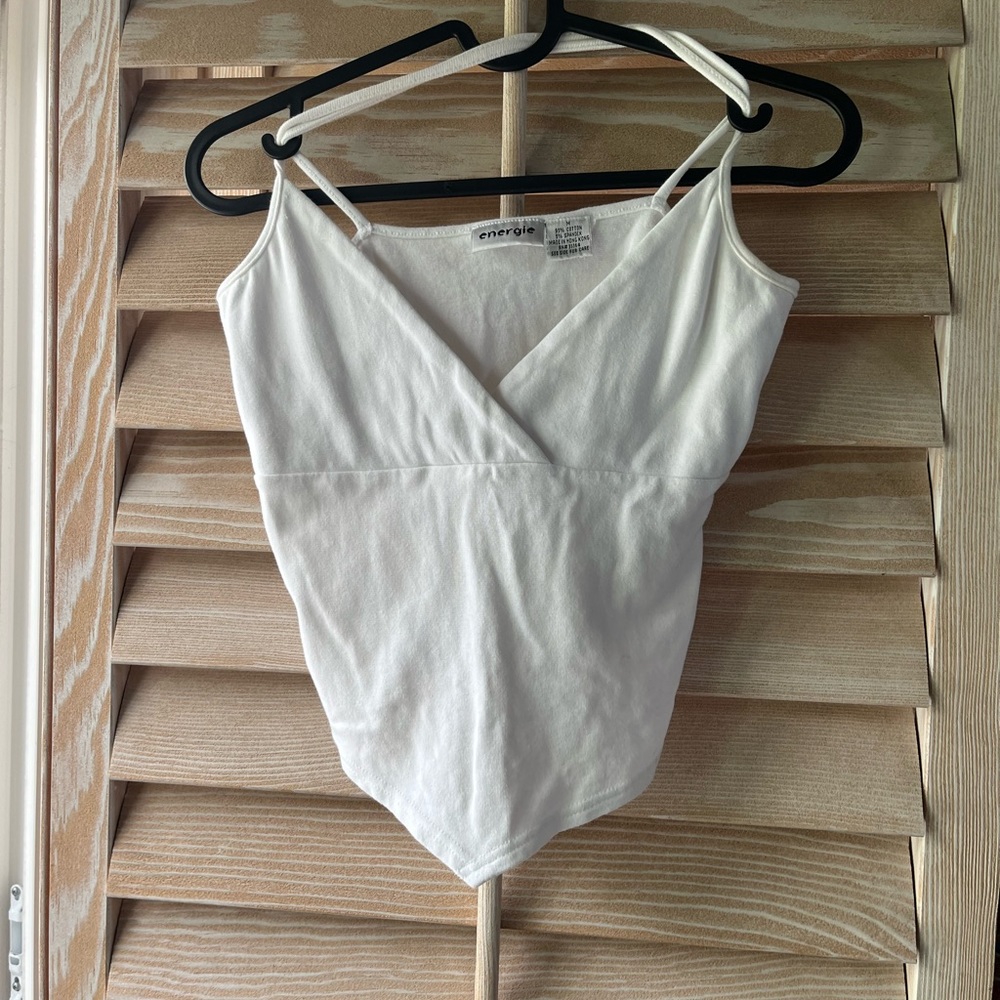 Vintage Y2K White Cross Back Tank Top